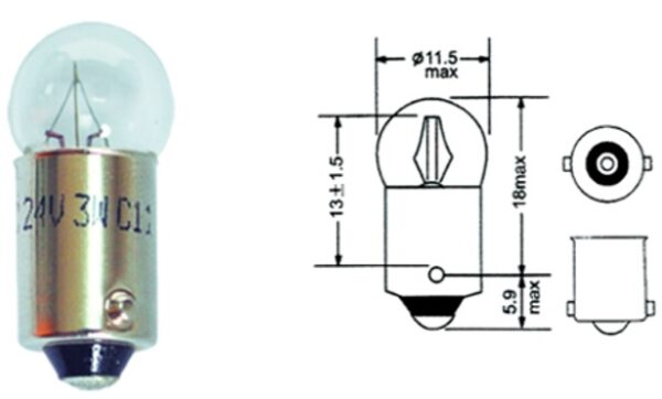 BOMBILLO TABLERO 53 2W 12V AZUL