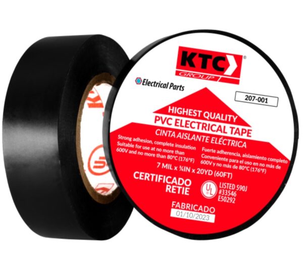 CINTA AISLANTE GRANDE ELECTRICA EN PVC NEGRA ROLLO