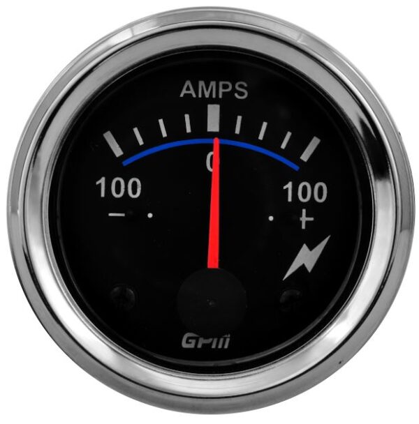 MEDIDOR AMPERIMETRO BATERIA 100-100 T.NEGRO-ARO CR