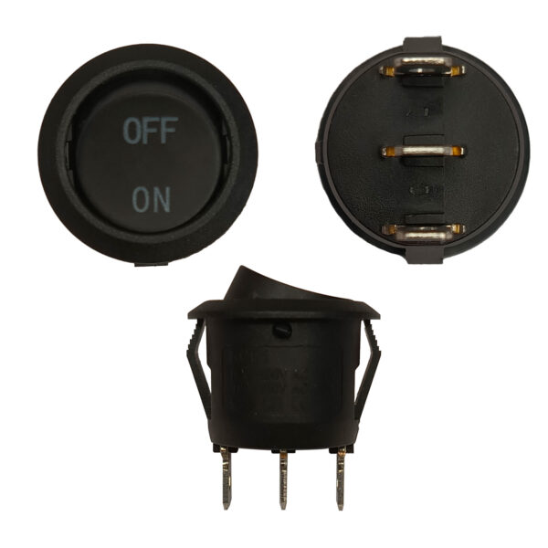 SWITCH TECLA 3P ON-OFF REDONDO PEQUENO 23MM
