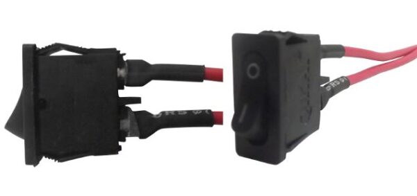 SWITCH 1 GOLPE 2P TECLA NEGRO 2X1 CM CON CABLE