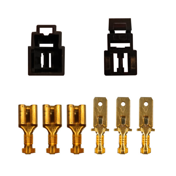 PACHA CONECTOR SIN CABLE 3 VIAS 6 TERMINALES NEGRO