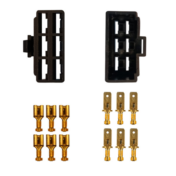 SOCKET 6 VIAS SIN CABLE PLASTICO NEGRO