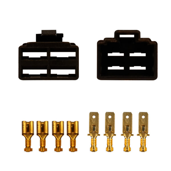 SOCKET 4 VIAS SIN CABLE PLASTICO NEGRO