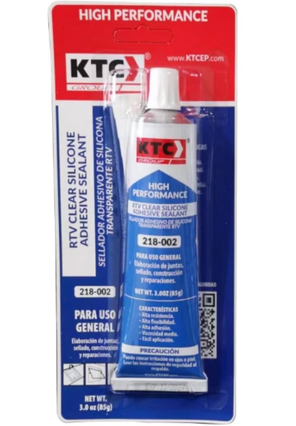 SELLADOR ADHESIVO DE SILICONA TRANSPARENTE RTV 85G