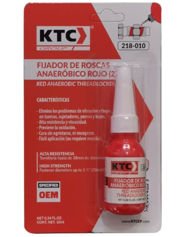 FIJADOR DE ROSCAS ANAEROBICO ROJO ALTA RESISTENCIA