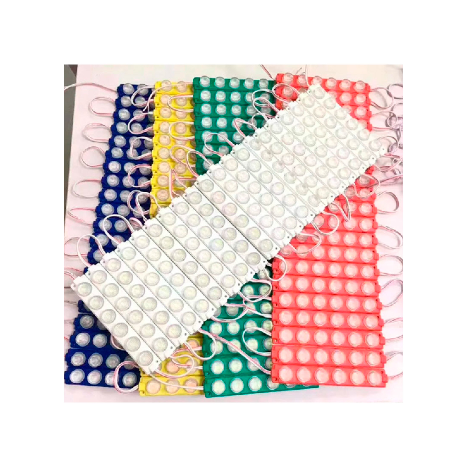 MODULO X6 LED RECTANGULAR ROSADO 24V PAQX10