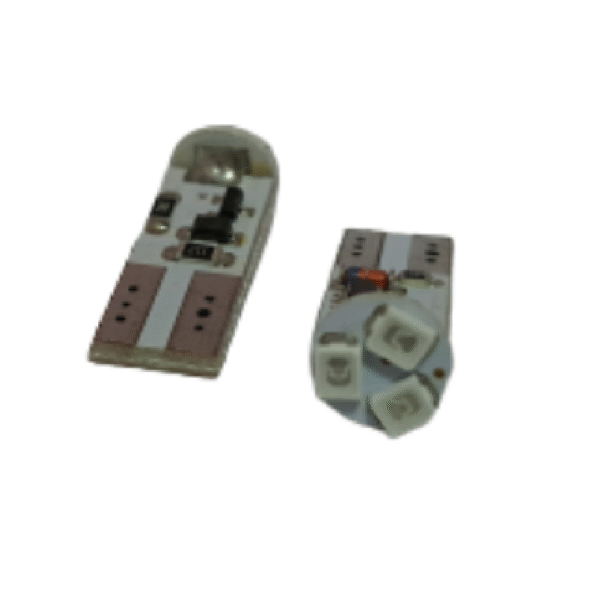 BOMBILLO T10 12V 158 3 LED CON FLASHEO ROJO UNIDAD