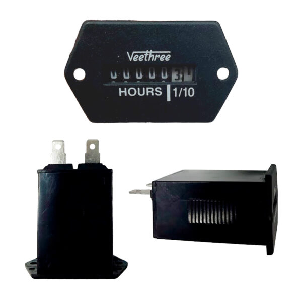 HOROMETRO ELECTRICO 10-28V  CUADRADO NEGRO