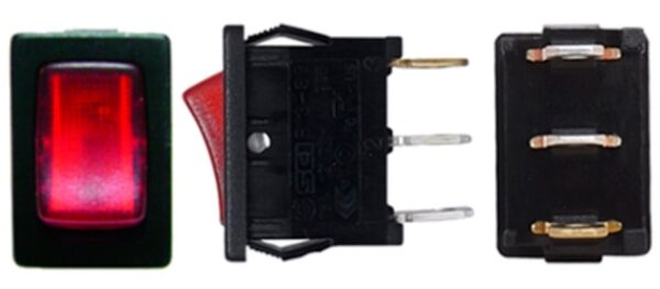 SWITCH 1 GOLPE 3C TECLA PILOTO ROJO (2X1)